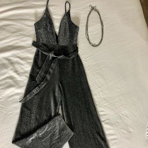 Glittery silver jumpsuit